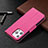 Custodia Portafoglio In Pelle Cover con Supporto per Apple iPhone 13 Pro Rosa Caldo