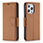 Custodia Portafoglio In Pelle Cover con Supporto per Apple iPhone 14 Pro Marrone