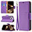 Custodia Portafoglio In Pelle Cover con Supporto per Apple iPhone 14 Pro Viola