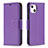 Custodia Portafoglio In Pelle Cover con Supporto per Apple iPhone 14 Viola