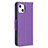 Custodia Portafoglio In Pelle Cover con Supporto per Apple iPhone 14 Viola