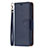 Custodia Portafoglio In Pelle Cover con Supporto per Apple iPhone 15 Blu