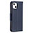 Custodia Portafoglio In Pelle Cover con Supporto per Apple iPhone 15 Blu