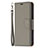 Custodia Portafoglio In Pelle Cover con Supporto per Apple iPhone 15 Grigio