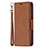 Custodia Portafoglio In Pelle Cover con Supporto per Apple iPhone 15 Marrone