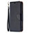 Custodia Portafoglio In Pelle Cover con Supporto per Apple iPhone 15 Nero