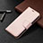 Custodia Portafoglio In Pelle Cover con Supporto per Apple iPhone 15 Oro Rosa