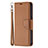 Custodia Portafoglio In Pelle Cover con Supporto per Apple iPhone 15 Pro Marrone