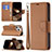 Custodia Portafoglio In Pelle Cover con Supporto per Apple iPhone 15 Pro Marrone