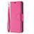 Custodia Portafoglio In Pelle Cover con Supporto per Apple iPhone 15 Pro Max Rosa Caldo