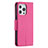 Custodia Portafoglio In Pelle Cover con Supporto per Apple iPhone 15 Pro Max Rosa Caldo