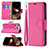 Custodia Portafoglio In Pelle Cover con Supporto per Apple iPhone 15 Pro Max Rosa Caldo