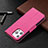 Custodia Portafoglio In Pelle Cover con Supporto per Apple iPhone 15 Pro Max Rosa Caldo