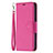 Custodia Portafoglio In Pelle Cover con Supporto per Apple iPhone 15 Rosa Caldo