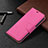 Custodia Portafoglio In Pelle Cover con Supporto per Apple iPhone 15 Rosa Caldo