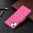 Custodia Portafoglio In Pelle Cover con Supporto per Apple iPhone 15 Rosa Caldo