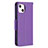 Custodia Portafoglio In Pelle Cover con Supporto per Apple iPhone 15 Viola