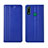Custodia Portafoglio In Pelle Cover con Supporto per Huawei Y8s Blu
