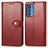 Custodia Portafoglio In Pelle Cover con Supporto per Motorola Moto Edge S Pro 5G Rosso