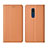 Custodia Portafoglio In Pelle Cover con Supporto per Nokia C3 Arancione