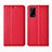 Custodia Portafoglio In Pelle Cover con Supporto per Realme Narzo 30 Pro 5G Rosso