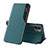 Custodia Portafoglio In Pelle Cover con Supporto Q02H per Xiaomi Poco C50 Verde