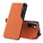 Custodia Portafoglio In Pelle Cover con Supporto Q02H per Xiaomi Redmi 10 (2022) Arancione