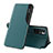 Custodia Portafoglio In Pelle Cover con Supporto Q02H per Xiaomi Redmi 10 (2022) Verde