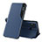 Custodia Portafoglio In Pelle Cover con Supporto Q02H per Xiaomi Redmi 9 Activ Blu