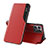 Custodia Portafoglio In Pelle Cover con Supporto QH1 per Huawei Honor 70 Lite 5G Rosso