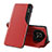 Custodia Portafoglio In Pelle Cover con Supporto QH1 per Huawei Honor Magic4 Lite 5G Rosso