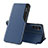 Custodia Portafoglio In Pelle Cover con Supporto QH1 per Samsung Galaxy Jump3 5G Blu