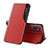 Custodia Portafoglio In Pelle Cover con Supporto QH1 per Samsung Galaxy M52 5G Rosso