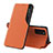 Custodia Portafoglio In Pelle Cover con Supporto QH1 per Samsung Galaxy M54 5G Arancione