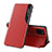 Custodia Portafoglio In Pelle Cover con Supporto QH1 per Samsung Galaxy M60s Rosso