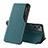 Custodia Portafoglio In Pelle Cover con Supporto QH2 per Realme C31 Verde