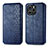 Custodia Portafoglio In Pelle Cover con Supporto S01D per Huawei Honor 60 SE 5G Blu