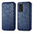 Custodia Portafoglio In Pelle Cover con Supporto S01D per Huawei Honor V40 5G Blu