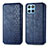 Custodia Portafoglio In Pelle Cover con Supporto S01D per Huawei Honor X6 Blu