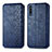 Custodia Portafoglio In Pelle Cover con Supporto S01D per Huawei P Smart Z (2019) Blu