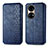 Custodia Portafoglio In Pelle Cover con Supporto S01D per Huawei P50 Pro Blu