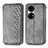 Custodia Portafoglio In Pelle Cover con Supporto S01D per Huawei P50 Pro Grigio