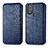 Custodia Portafoglio In Pelle Cover con Supporto S01D per Motorola Moto G Play Gen 2 Blu