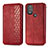 Custodia Portafoglio In Pelle Cover con Supporto S01D per Motorola Moto G Play Gen 2 Rosso