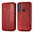 Custodia Portafoglio In Pelle Cover con Supporto S01D per Motorola Moto One Fusion Plus Rosso