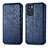 Custodia Portafoglio In Pelle Cover con Supporto S01D per Oppo Reno6 5G Blu