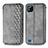 Custodia Portafoglio In Pelle Cover con Supporto S01D per Realme C20 Grigio