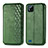 Custodia Portafoglio In Pelle Cover con Supporto S01D per Realme C20 Verde