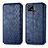 Custodia Portafoglio In Pelle Cover con Supporto S01D per Realme C21 Blu