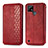 Custodia Portafoglio In Pelle Cover con Supporto S01D per Realme C25Y India Rosso